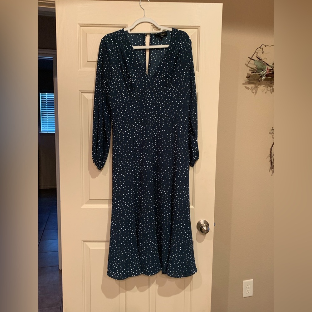 Elegant Green Polka Dot Dress